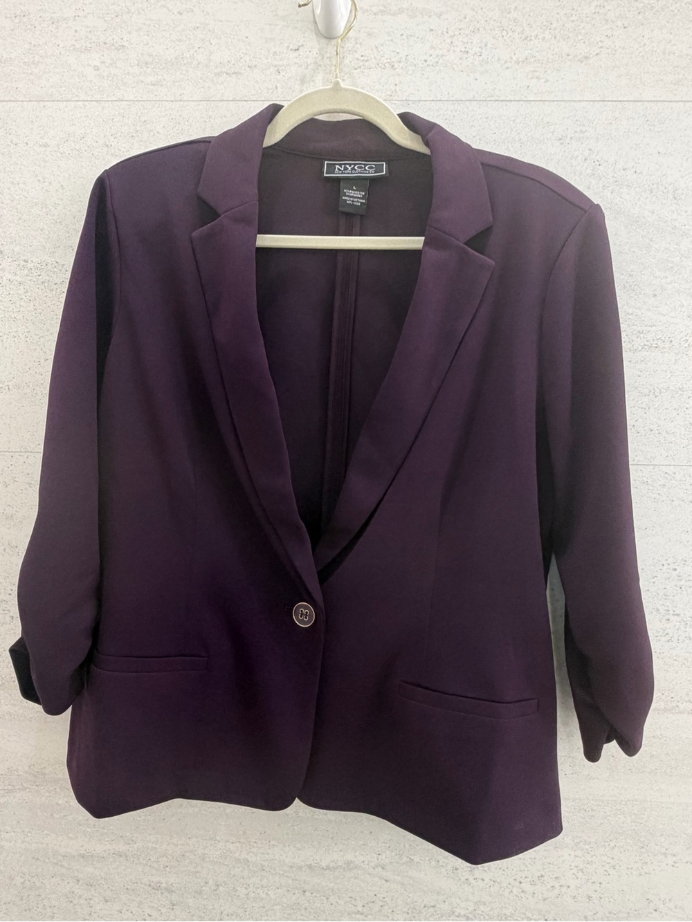 NYC Deep Plum Single-Button Notch Lapel Blazer